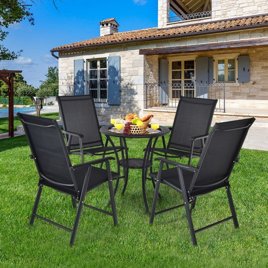4-Pack Patio Folding Chairs Portable for Outdoor Camping