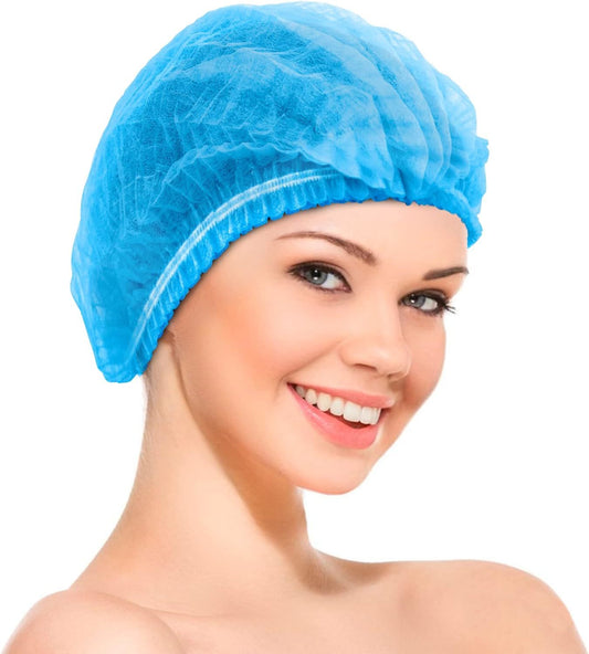 Bouffant Hair Nets 21'; Blue Unisex Disposable Hair Covers for Nurses 1000 Pack; Polypropylene Disposable Hair Caps; Breathable and Lightweight Bouffant Caps with Elastic Band