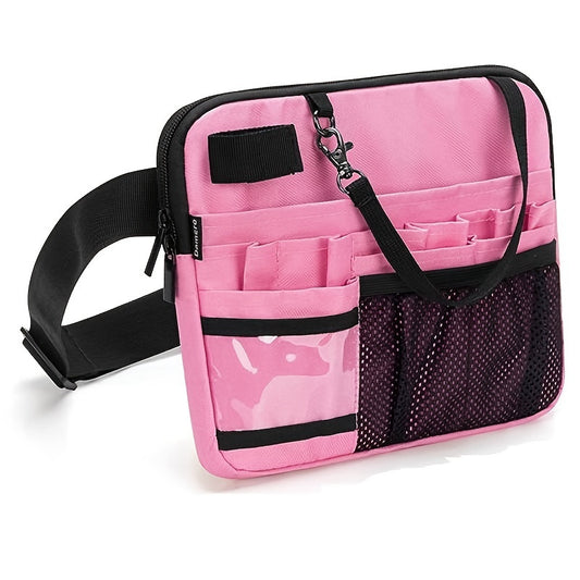 1pc Waist Bag With Medical Equipment Pocket Nurse Waist Bag Tool Belt; OPP Bag Packaging; Pink