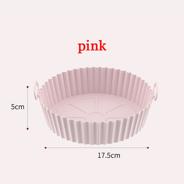 Air Fryer Silicone Baking Tray Reusable Basket Mat Non-Stick Round Microwave Pads Baking Mat Oven Air Fryer Liner