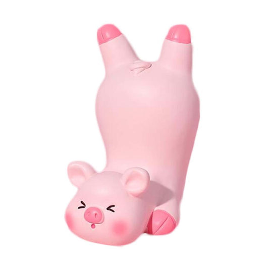 Resin Desktop Cell Phone Stand Cute Pink Fallen Pig Mobile Phone Support Holder Stand