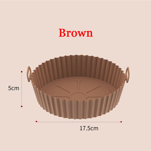 Air Fryer Silicone Baking Tray Reusable Basket Mat Non-Stick Round Microwave Pads Baking Mat Oven Air Fryer Liner