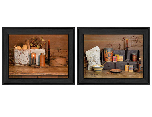 "Baking Supplies Collection" 2-Piece Vignette By Billy Jacobs, Printed Wall Art, Ready To Hang Framed Poster, Black Frame