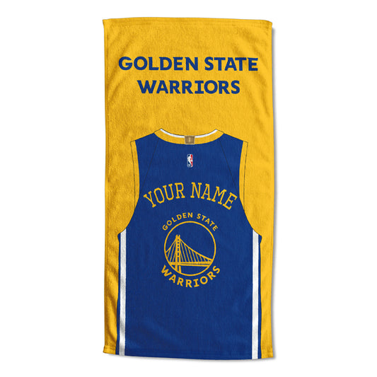 [Personalization Only] OFFICIAL NBA Jersey Personalized Beach Towel - Golden State Warriors