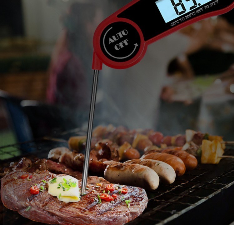 Digital Meat Thermometer with Probe - Waterproof;  Kitchen Instant Read Food Thermometer for Cooking;  Baking;  Liquids;  Candy;  Grilling BBQ & Air Fryer