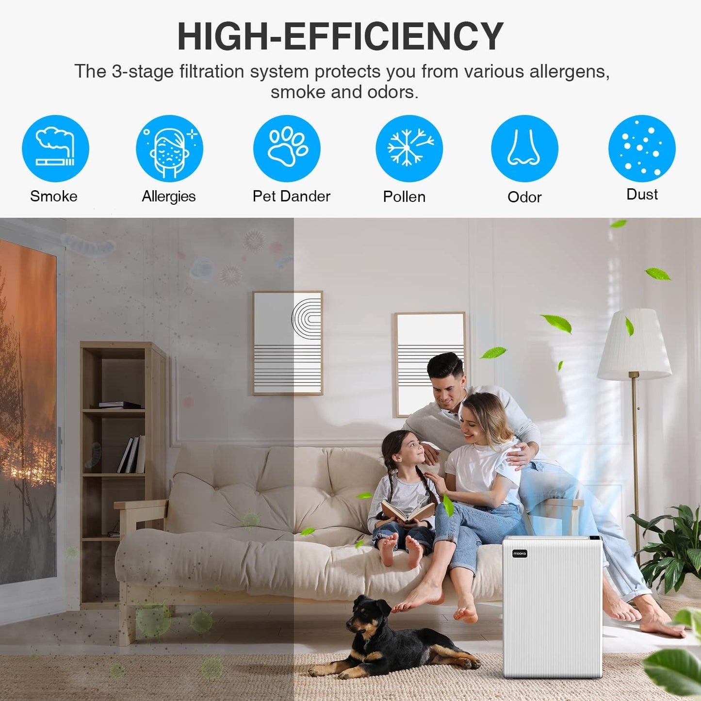 (Do not sold on Amazon)Air Purifiers for Home Large Room up to 969ft², H13 HEPA Air Filter for Pets Hair Dander Smoke Pollen Dust, Ozone Free, Portable Air Purifiers for Bedroom Office Living Room
