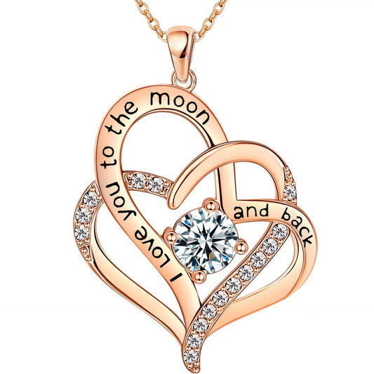 Forever Love Heart Pendant Necklaces for Women ;  Birthday Mother's Day Gift