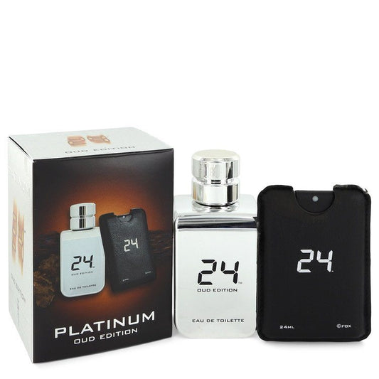 24 Platinum Oud Edition by Scentstory Eau De Toilette Concentree Spray + 0.8 oz {Pocket Spray (Unisex)