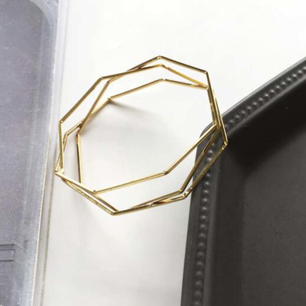 Gold Color Bracelet Simple Multi-layered Polygon Bracelet Skeleton Hollow Bracelet for Women