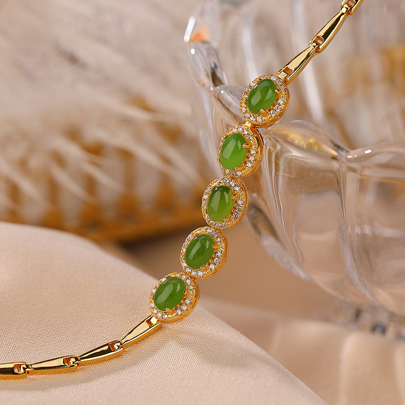 Women's Gold-plated Hotan Jade Bracelet