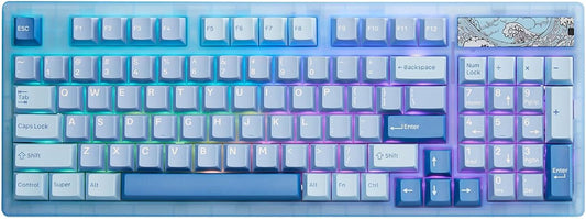 YUNZII Keynovo IF98 98 Key 96% 1800 Hot Swappable Gasket Mechanical Gaming Keyboard with Double Shot PBT Keycaps, RGB Backlight for Mac & Win(Gateron G Pro Black, Blue)