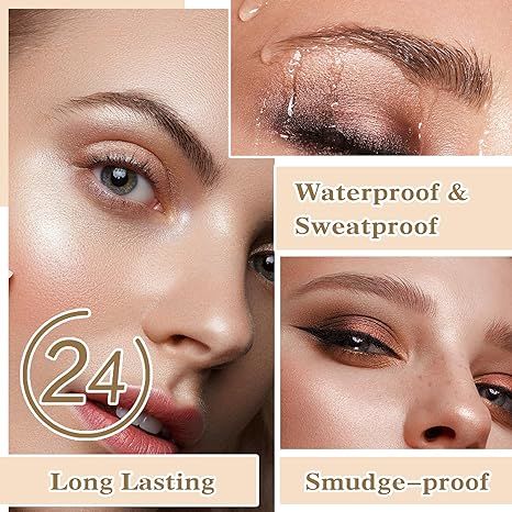 Simulated native eyebrow lasting four-fork liquid water eyebrow pencil four-head three-dimensional color rendering waterproof and sweat-proof eyebrow pencil