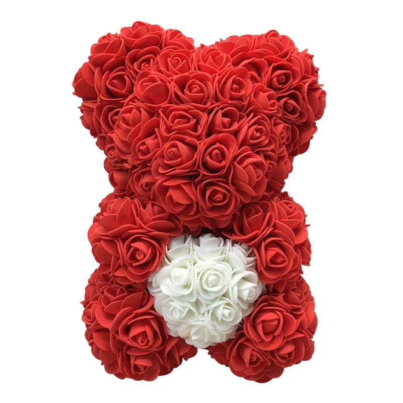 Red Rose Bear 25 cm Teddy Artificial Bear Rose Valentine Day For Girlfriend Women Wife Mother Day Gifts