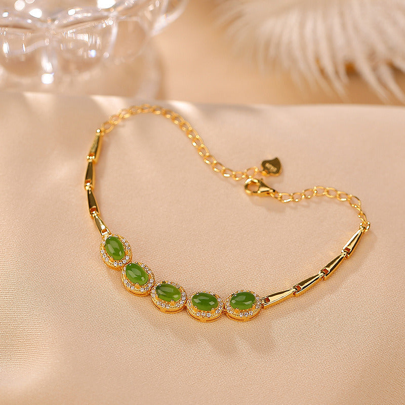 Women's Gold-plated Hotan Jade Bracelet