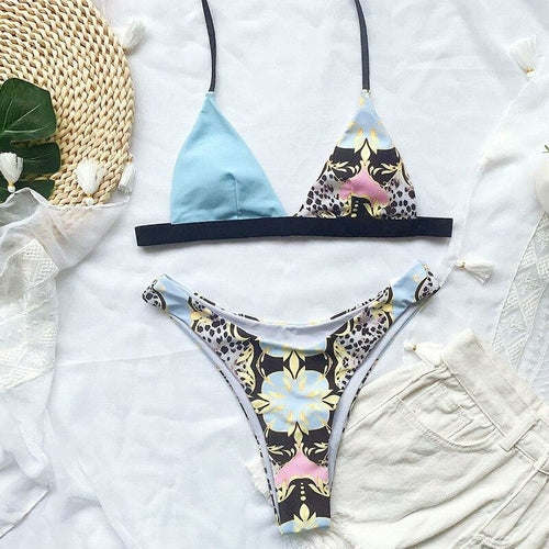 Halter Women's Swimsuit Female Triangle Sexy Bikini Set