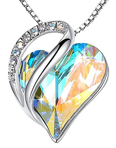 Leafael Mother's Day Necklace; Infinity Love Heart Pendant with Birthstone Crystals; Jewelry Gifts for Women; Birthday Necklaces for Wife Mom Girlfriend