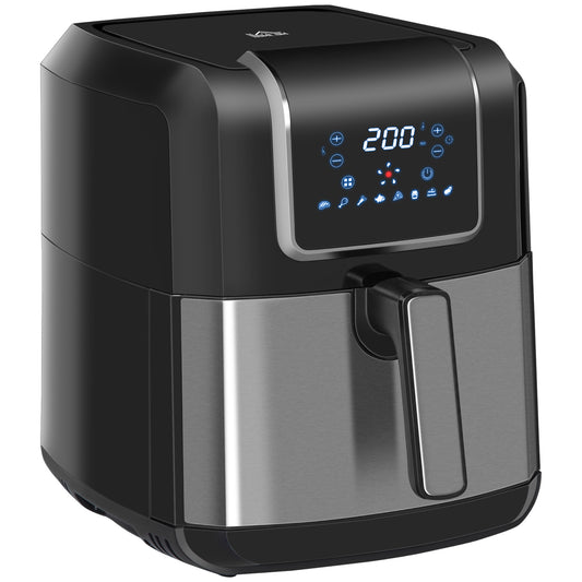 Air Fryer, 1700W 6.9 Quart Air Fryers Oven with Digital Display, 360° Air Circulation, Adjustable Temperature, Timer and Nonstick Basket for Oil Less or Low Fat Cooking, Black