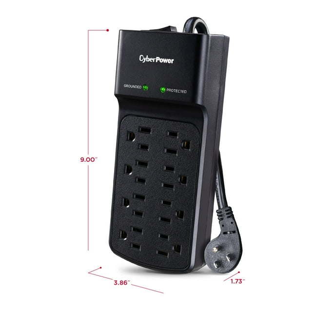 Essential Series B808 - 500 Joule Surge Protector with 8 Outlets