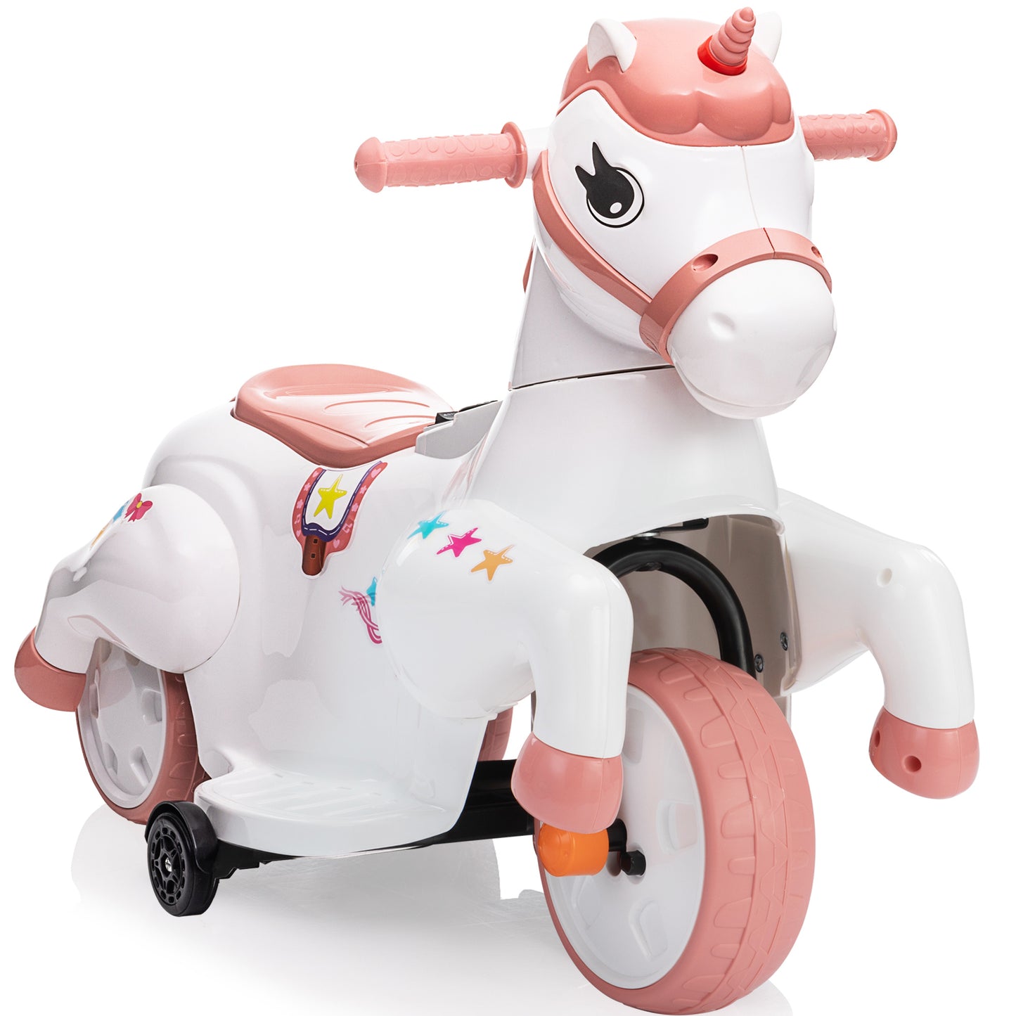 Unicorn stroller,Electric Toy Bike with Training Wheels for Kids 3-6,Pink