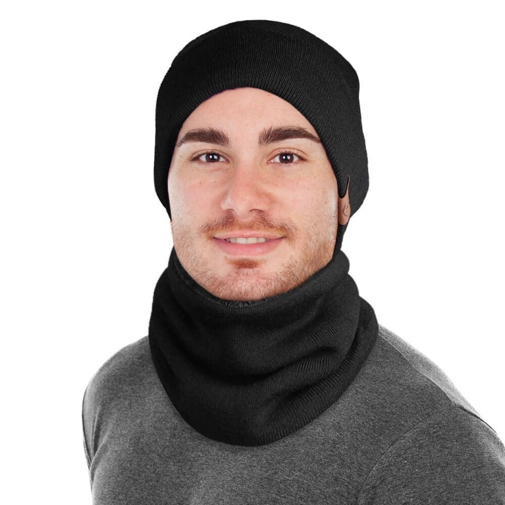 OZERO Winter Beanie Daily Hat - Thermal Polar Fleece Ski Stocking Skull Cap for Men and Women Set