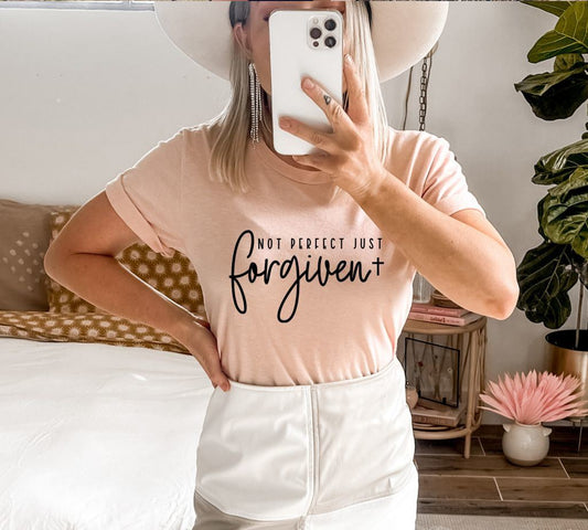 Not Perfect Just Forgiven T-Shirt, Bible Scripture Shirt, Jesus Cross Shirt, Retro Religious Shirt, Christian Faith Shirt, Inspirational Shirt