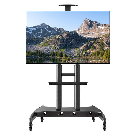 Mobile TV Stand Rolling TV Cart with Locking Wheels for 55-85 Inch  TV Stand with Laptop Shelf