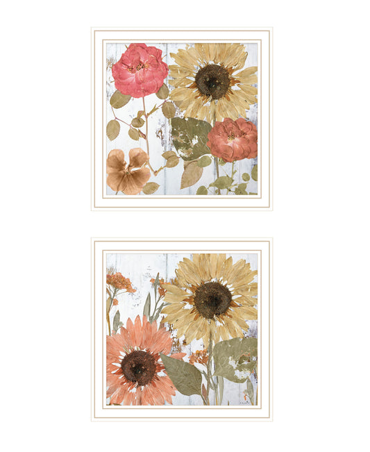 "Earth to Petals Collection" 2-Piece Vignette By Sophie 6, Ready to Hang Framed Print, White Frame