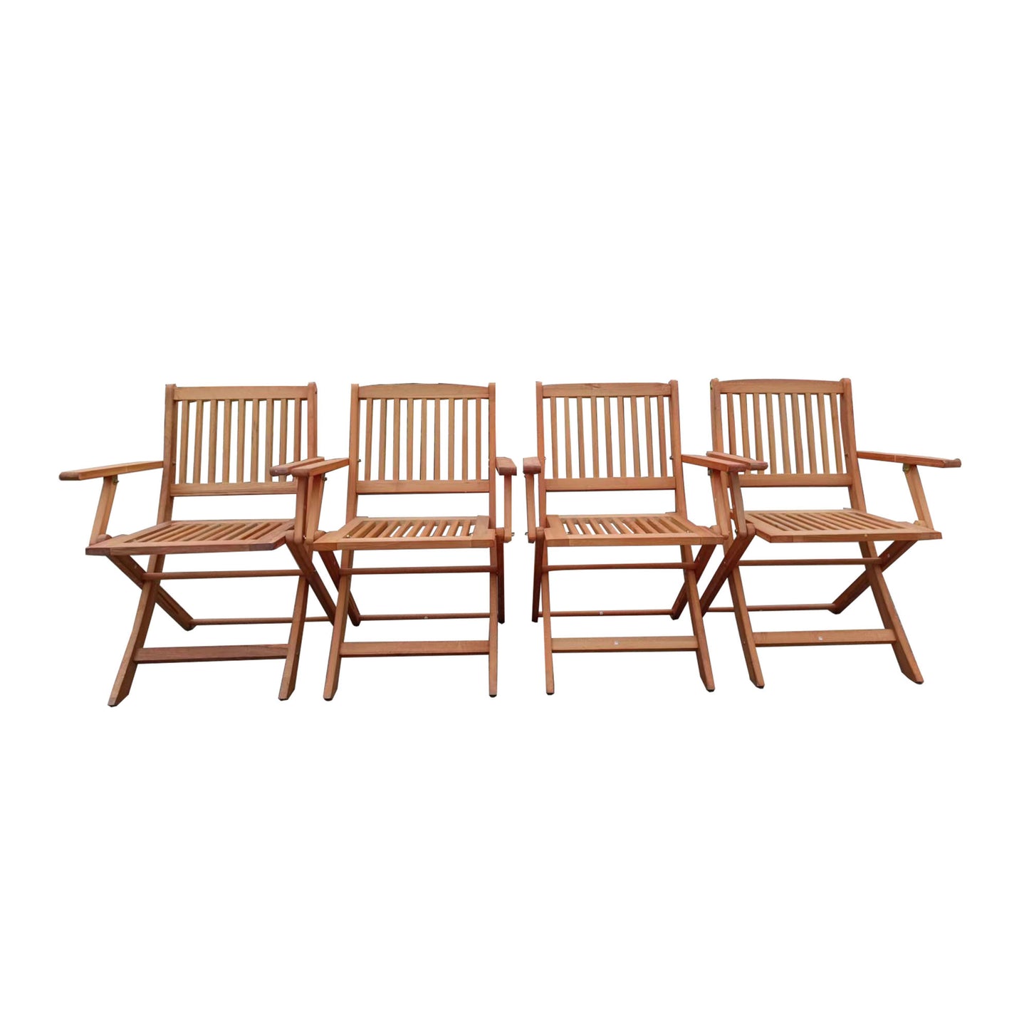 Foldable Patio Dining Set, 4 Folding Chairs, Indoor and outdoor universal, Teak