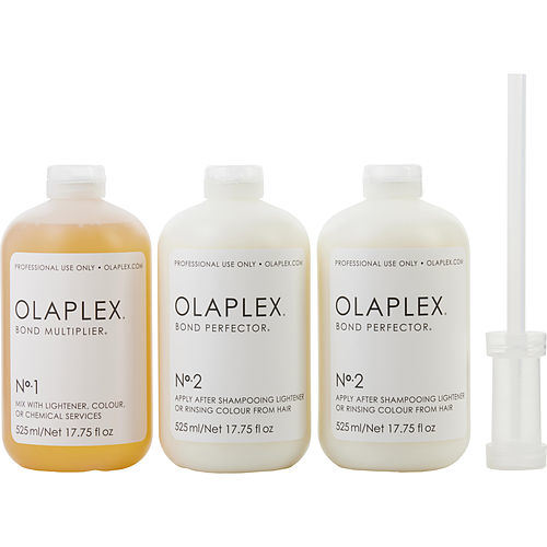 OLAPLEX by Olaplex Salon Intro Kit ((1) 17.75 oz. OLAPLEX N°1 BOND MULTIPLIER, (2) 17.75 oz. OLAPLEX N°2 BOND PERFECTOR)