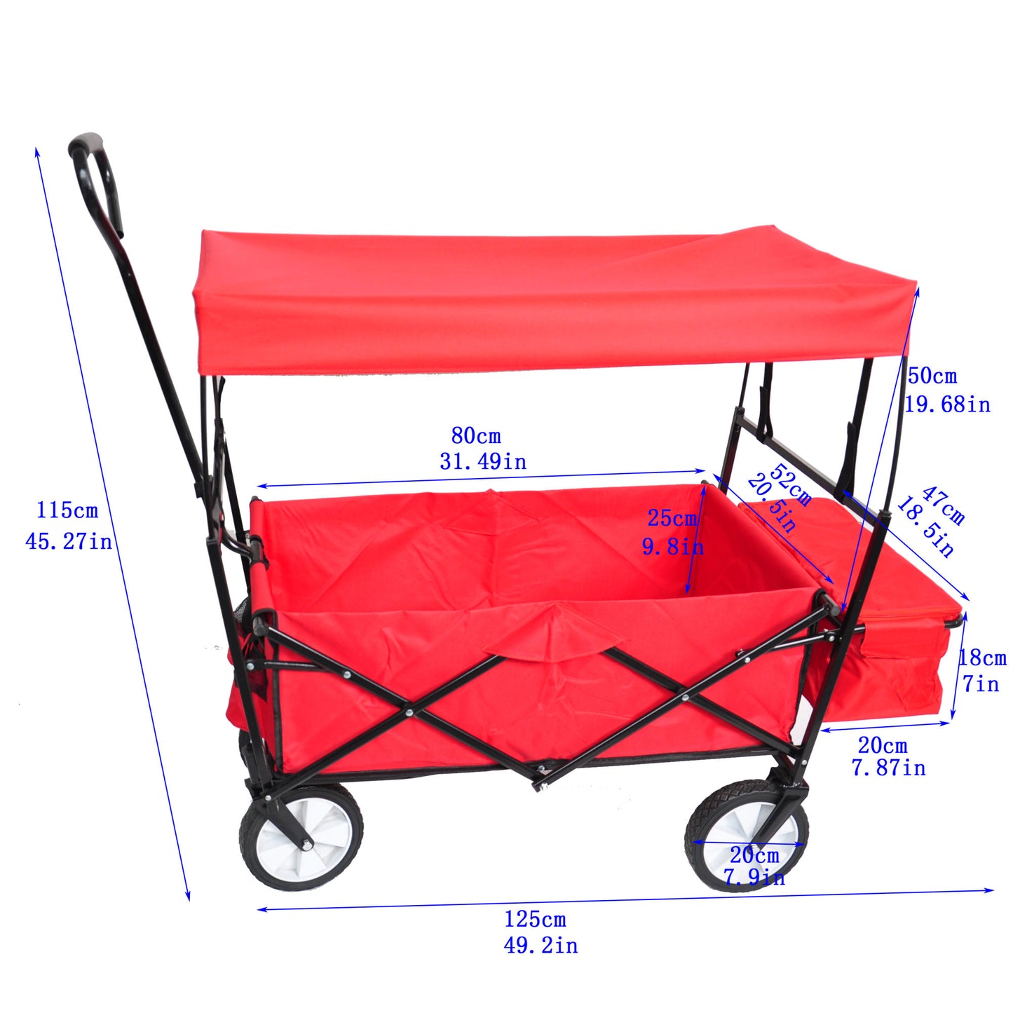 Garden Shopping Beach Cart folding wagon (red)