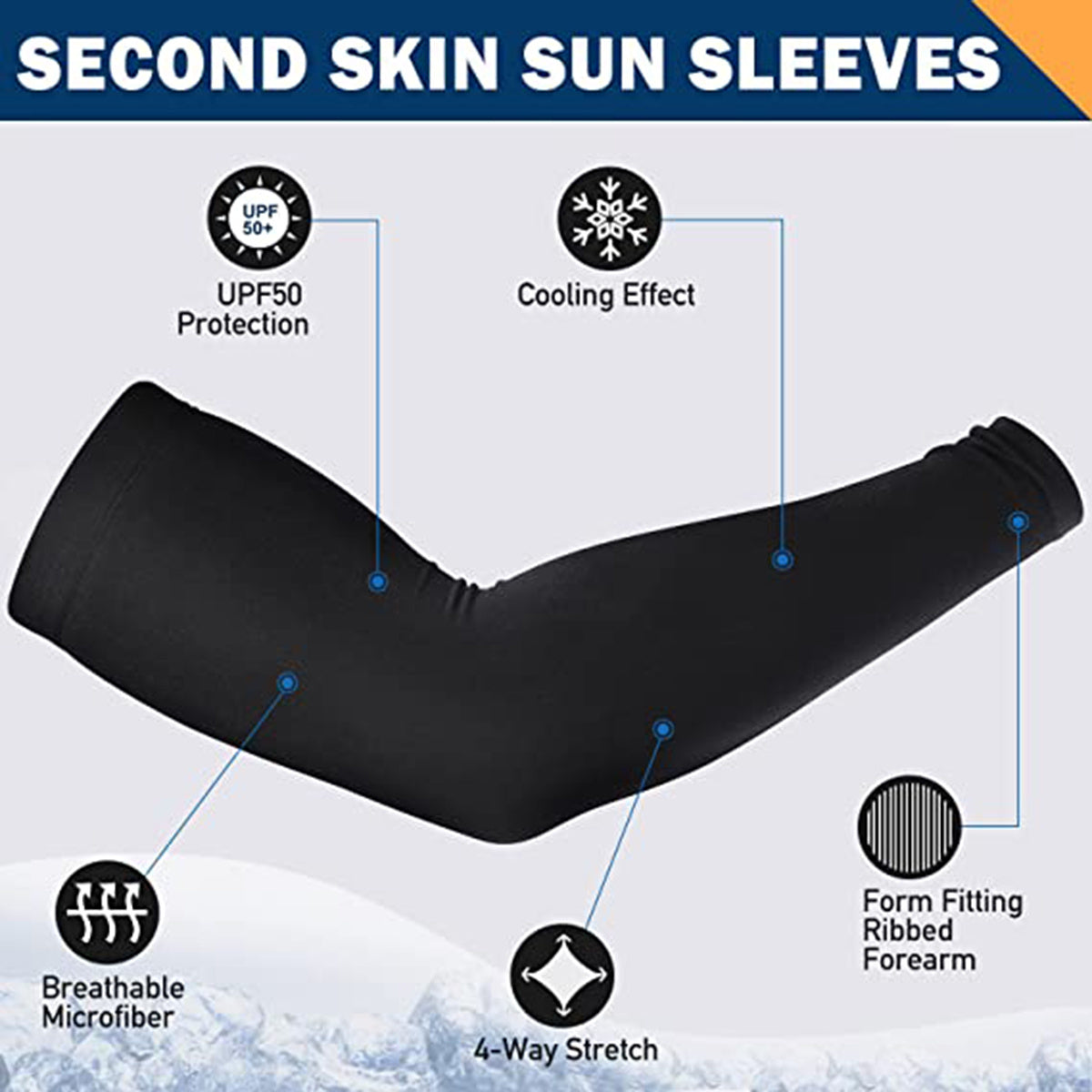 2Pcs UV Sun Protection Compression Arm Sleeves for Men Women,Cooling Sports Sleeve