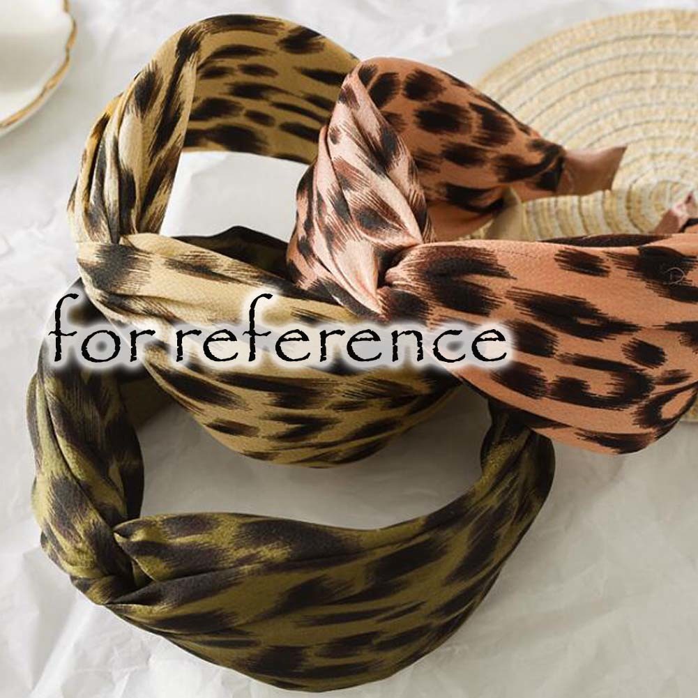 2 Pcs Leopard Print Headbands for Women Wide Twist Knot Turban Hairbands Animal Pattern Hair Hoops Hair Accessories