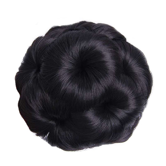 Womens Hair Chignon Curly Disk Updo Hairpieces Hair Bun Extensions Claw, Natural Black