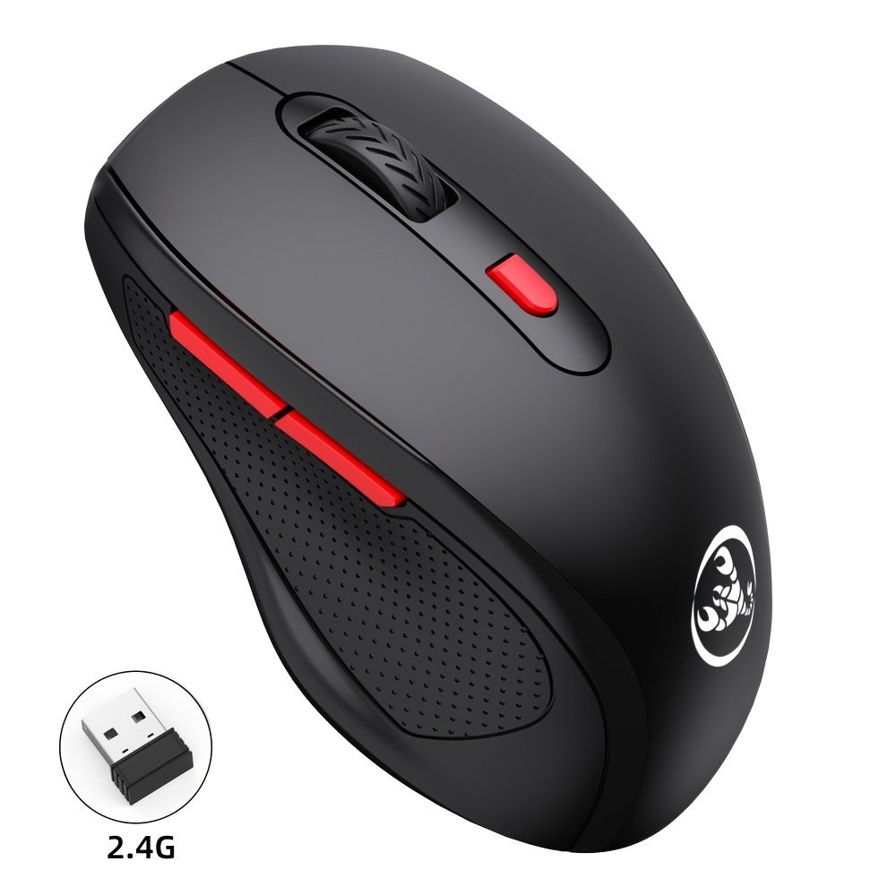 HXSJ 2023 New 2.4G USB Wireless Mouse 1600DPI Adjustable 6 Audible Button Black Suitable For Notebook Desktop Computer Without Battery Gift For Boyfriend/Valentines/Easter