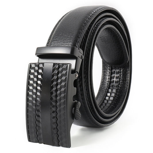 1pc Men's PU Leather Slide Ratchet Belt