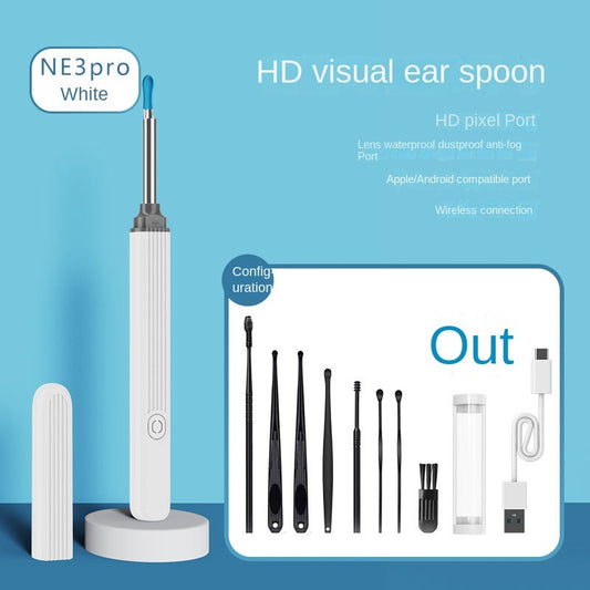 Ear Wax Removal Tool - Spade Ear Cleaner with Ear Camera, 1080P Ear Scope, Earwax Remover Picker with 10 Replacement Tips Ear Pick with 6 LED Light for Earwax Cleaning,