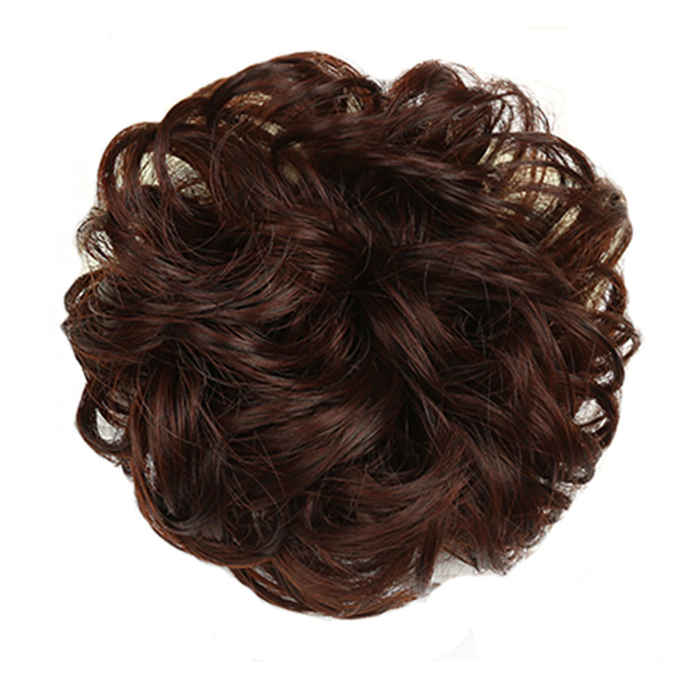 Messy Hair Bun Donut Hairpieces Updo Elastic Chignon Extension for Womens, Brown