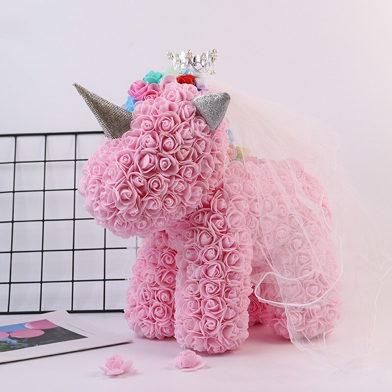 Artificial Flowers 40cm Rose Bear Girlfriend Anniversary Christmas Valentine&#39;s Day Birthday Present For Wedding Party Gift