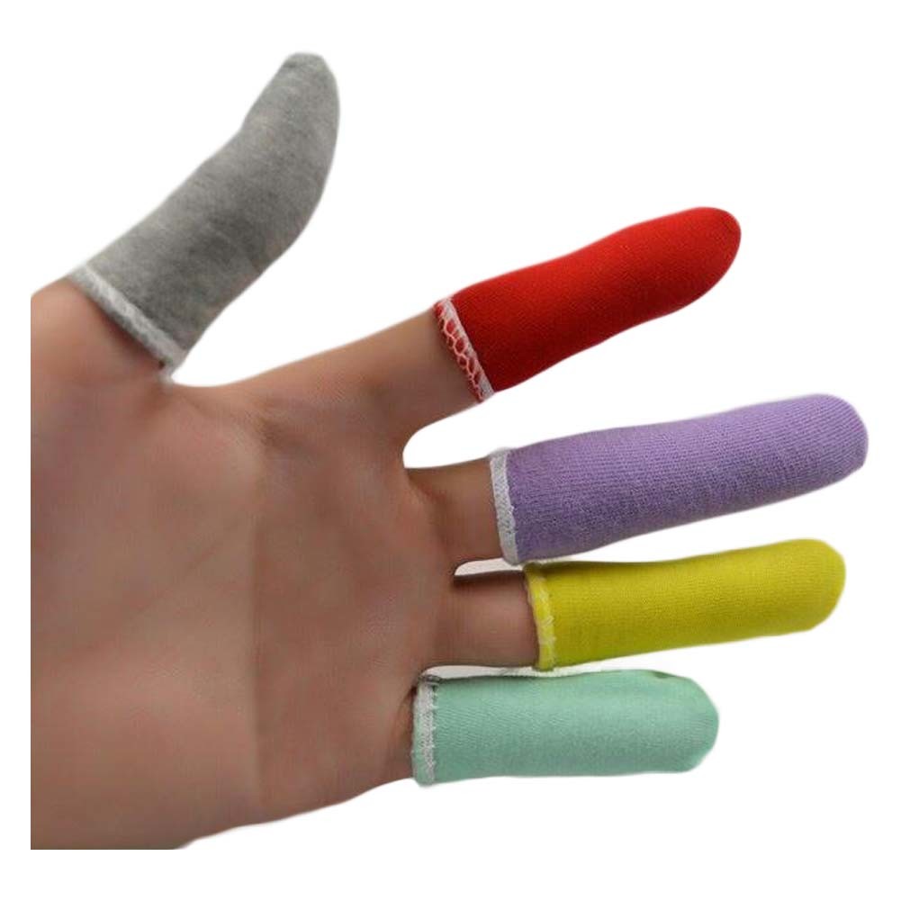 50 Pcs Multicolor Cotton Finger Cots Fingertips Protective Finger Gloves for DIY Daily Work
