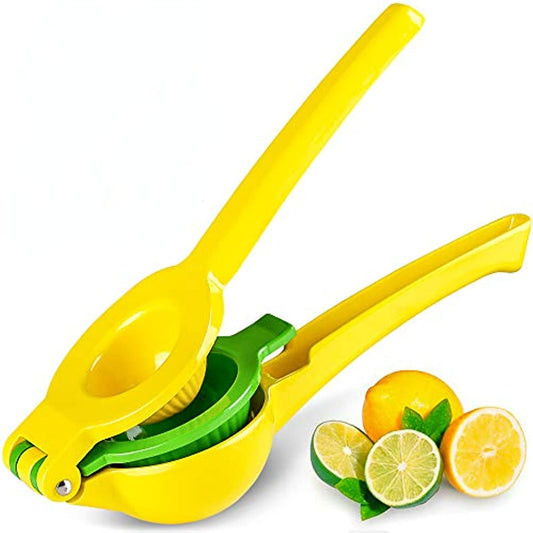 Metal 2-In-1 Lemon Lime Squeezer - Hand Juicer Lemon Squeezer - Max Extraction Manual Citrus Juicer