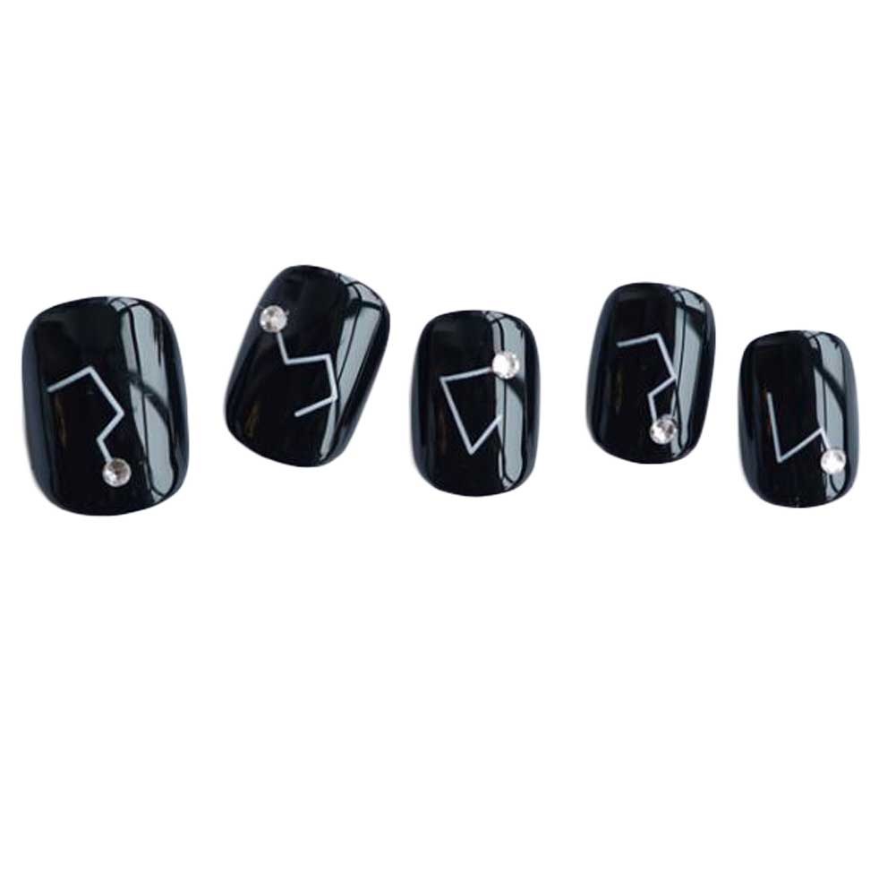 Constellation - Black Short False Fingernails Artificial Nails Decor Nails Tips