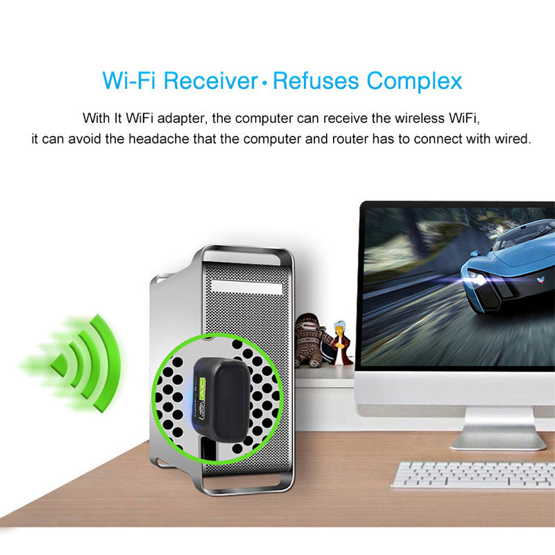 Mini AC600 Driver Free USB WiFi Adapter 600Mbps Dongle Dual Band 2.4G &5GHz USB WiFi Network Wireless Wlan Receiver Gift For Valentines/Easter/Girl/Boyfriends Gift