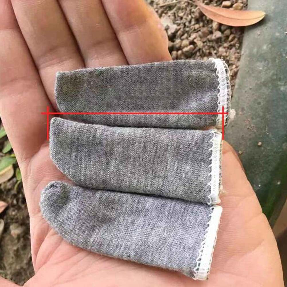 50 unidades de guantes protectores para los dedos de las yemas de los dedos de algodón para el trabajo diario de bricolaje, gris