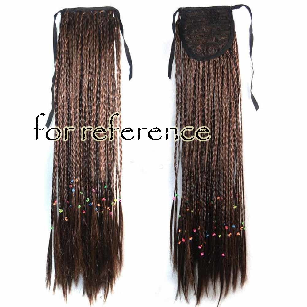 Light Brown 50 cm Long Hair Wig Synthetic Hair Wig Hair Extension Ponytail Braid Halloween Dress Up Cosplay
