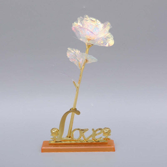 24K Plated Gold Rose Artificial Flower Galaxy Box Valentine Gift