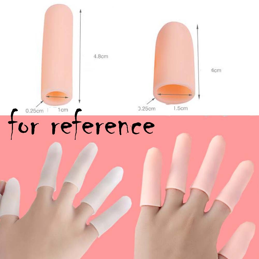 One Set Finger Cot Silica Gel Finger Protection Finger Support Finger Sleeves Finger Gloves, Nude Color
