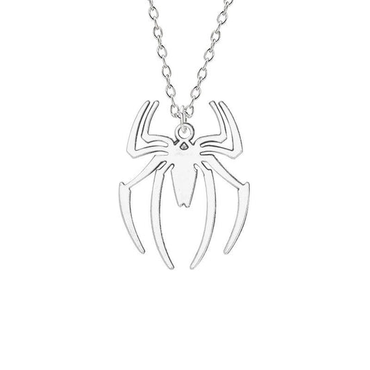 Fashion Spider Halloween Pendants Round Cross Chain Mens Necklaces Plated  Silver Color Neck Chain Gothic Couple Streetwear Gifts