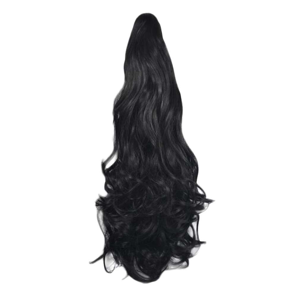 Ponytail Extension Claw Curly Wavy Clip-on Hairpiece One Piece Long Ponytail Hair Extensions,Black
