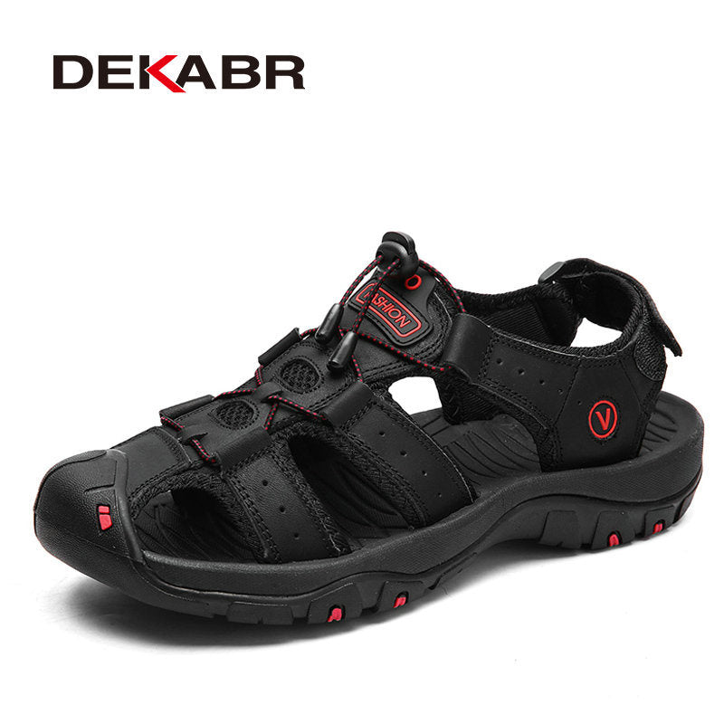 DEKABR New Male Shoes Genuine Leather Men Sandals Summer Men Shoes Beach Sandals Man Fashion Outdoor Casual Sneakers Size 48