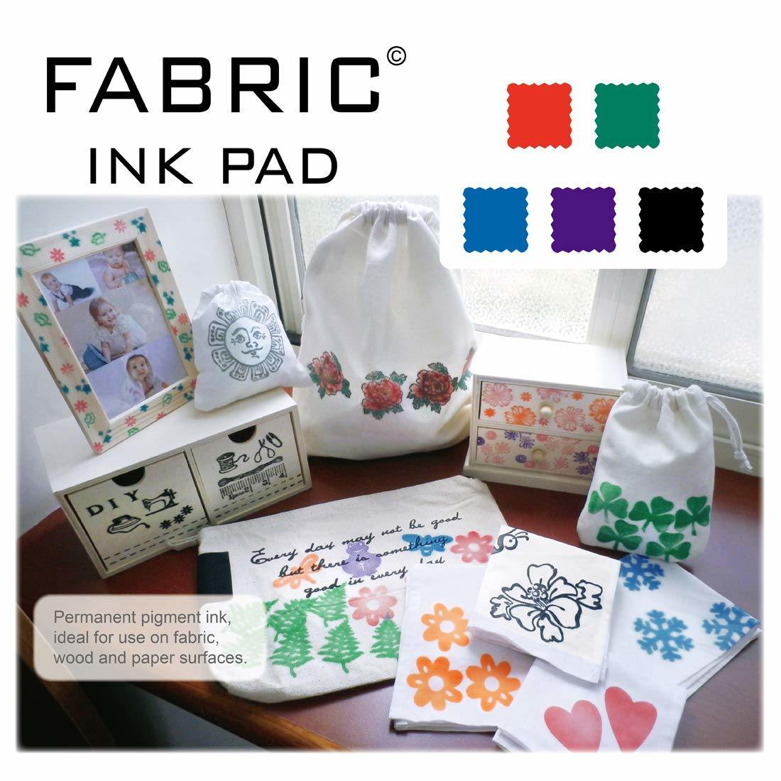 Stamp Pad;  Fabric Ink Pad Stamps Set;  5 Colors Non-Toxic Pigment Ink Pad for Stamps;  Rubber Stamps;  Card Making Supplies;  Wood;  Fabric and Paper Surface. Stamps for Crafts (5 Pack)